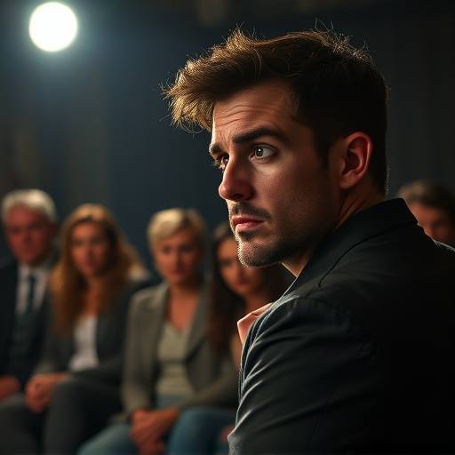 Schauspieler während eines Vorsprechens vor einer Jury