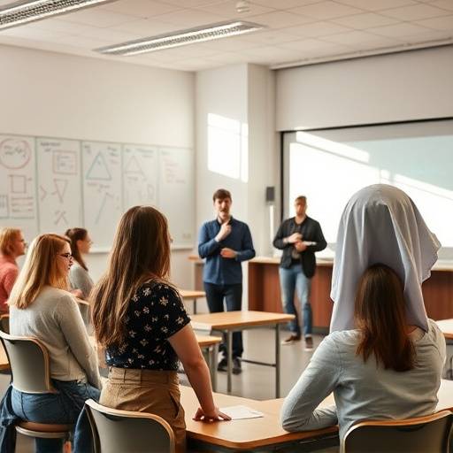 Schauspielschüler nehmen an einem Unterricht in einem Klassenzimmer teil
